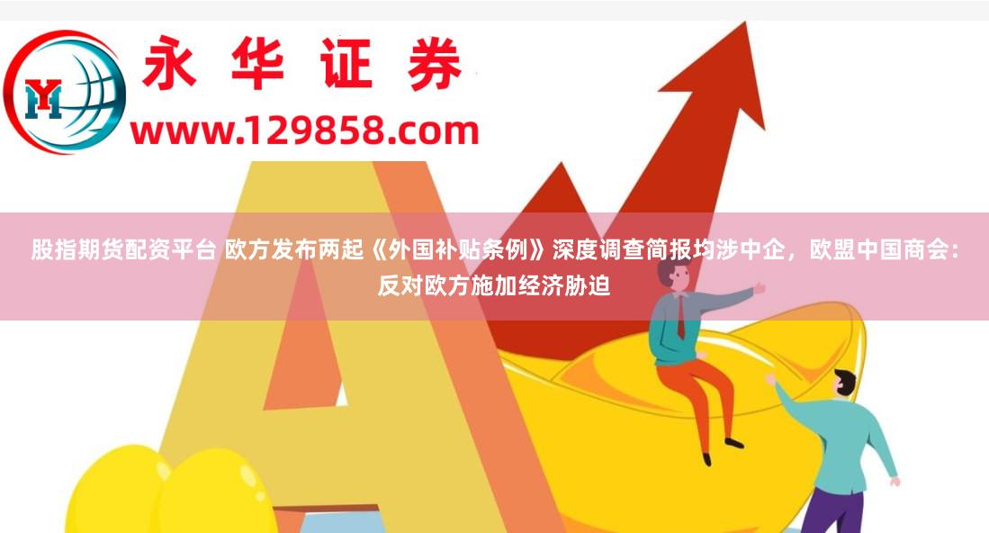 股指期货配资平台 欧方发布两起《外国补贴条例》深度调查简报均涉中企，欧盟中国商会：反对欧方施加经济胁迫