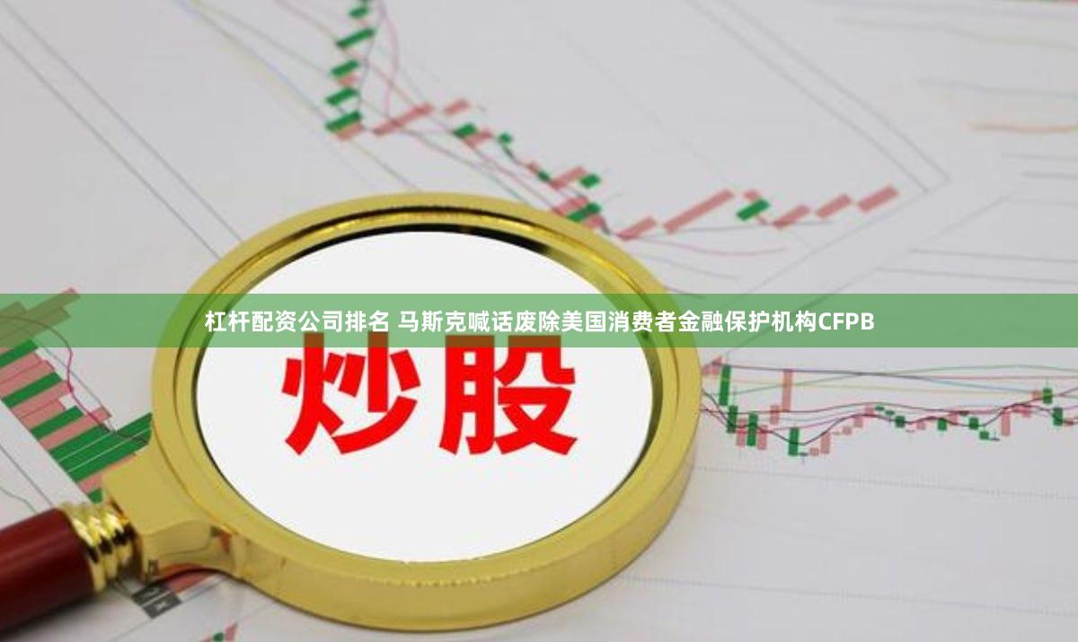 杠杆配资公司排名 马斯克喊话废除美国消费者金融保护机构CFPB